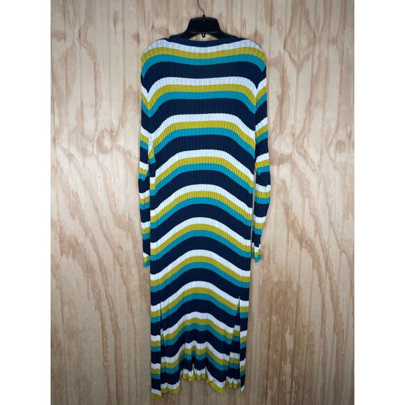 Ashley Stewart Boho Festival Open Front Long Cardigan Retro Sweater Size 22/24 - Picture 2 of 7